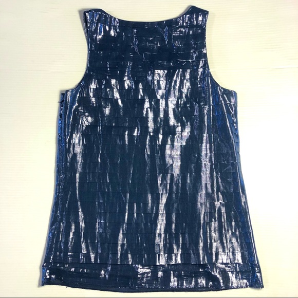 J.CREW Metallic Pleated Tiered Tank 0 - Picture 5 of 11